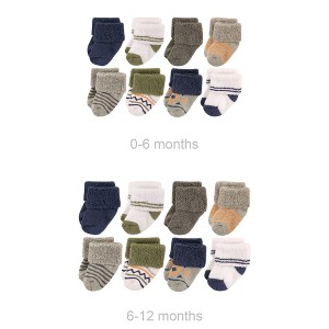 Luvable Friends Infant Boys Grow with Me Cotton Terry Socks, Aztec, 0-6 and 6-12 Months - 1 of 2