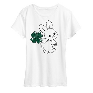 Women's - Instant Message - Bunny And Clover Short Sleeve Graphic T-Shirt - 1 of 4