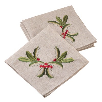 Natural Holly Napkin - Saro Lifestyle