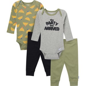 Onesies Brand Baby Boys' 4-Piece Onesies Bodysuits and Pants - 1 of 4