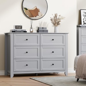 Dresser for Bedroom, Large 6 Drawer Dresser with Deep Drawers & Metal Knobs - 1 of 4