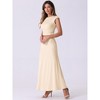 Allegra K Women's Two Piece Ribbed Knit Crew Neck Short Sleeve Cropped Top and Elastic Waist A-Line Midi Skirt Set - 2 of 4