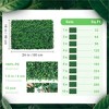 Artificial Boxwood Panels Topiary Hedge Plant, Hedge Screen Sun Protected Faux Grass Wall Greenery Mats 12 Pcs 24"x 16" - 3 of 4