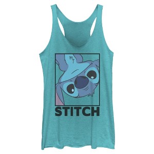 Womens Lilo & Stitch Peekaboo Stitch Portrait Racerback Tank - 1 of 4