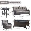 Gymojoy 5 Piece Outdoor Wicker Sofa with Patio Chairs with Coffee Table and Side Table - 3 of 4