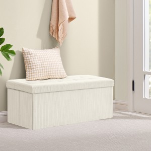 Corduroy Storage Ottoman Bench - 43" Foldable Footrest with 660lb Capacity, 35-Gallon Storage & Organizers, Multi-Functional - 1 of 4