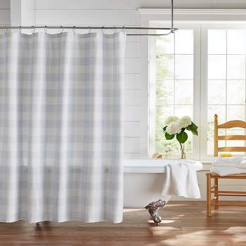 Farmhouse Living Buffalo Check Shower Curtain - 72" x 72" - Elrene Home Fashions