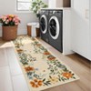 2'*6' Rugs Non-Slip ¨C Floral Print Area Rug Soft Low Pile Carpet | Machine Washable Black Throw Rug with TPR Backing - 4 of 4