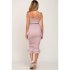 PinkBlush Mauve Gingham Print Smocked Fitted Self-Tie Maternity Midi Dress - 4 of 4