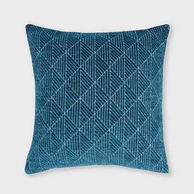 Geometric Chenille Woven Jacquard Reversible Throw Pillow - freshmint