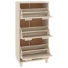 vidaXL Shoe Cabinet - Honey Brown Solid Pine Wood, Engineered Wood, Plastic Medium - 4 of 4