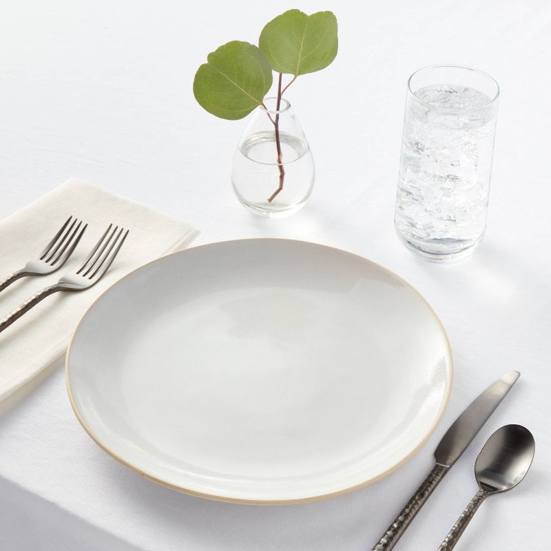 10&#34; Stoneware Wethersfield Dinner Plate White - Threshold&#8482;, 3 of 5