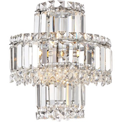 Elegant Chrome Crystal LED Vanity Wall Sconce 19.69in