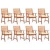 vidaXL Outdoor Chair Set of 8 Natural Wood Acacia wood Standard - 2 of 4