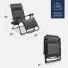 Best Choice Products Oversized Padded Zero Gravity Chair, Folding Outdoor Patio Recliner w/ Side Tray - 2 of 4