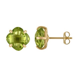 Designs By Gioelli 10K Gold Gemstone Clover Stud Earrings - 1 of 2