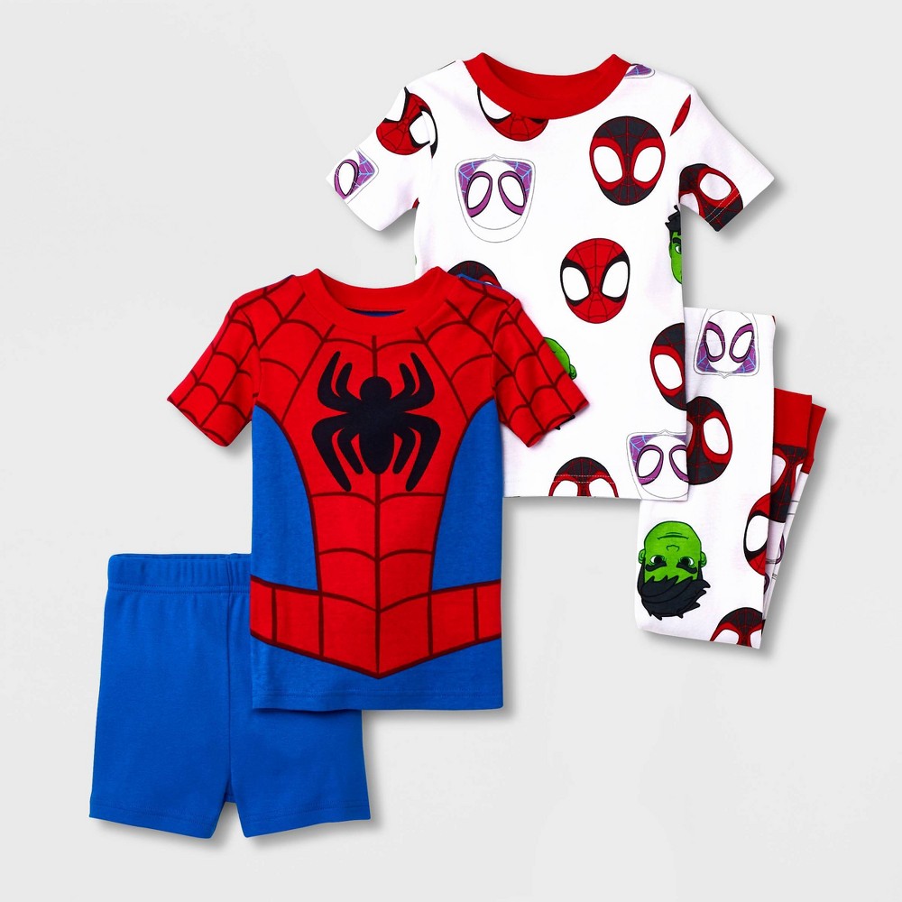 Toddler Boys' 4pc Spider-Man Pajama Set - Red 5T