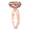 Pompeii3 2 1/10ct Oval Morganite Halo Vintage Diamond Engagement Ring 14k Rose Gold - image 3 of 4