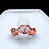 Christine Engagement Ring Promise Heart For Women Yellow or Rose Gold Cz Ginger Lyne Collection - 4 of 4