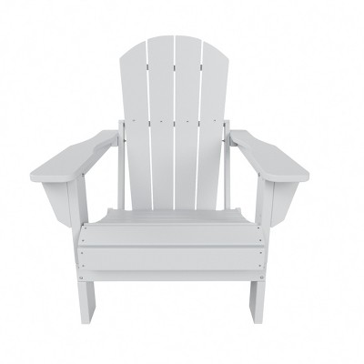 White HDPE Outdoor Folding Adirondack Chair with Wide Armrests