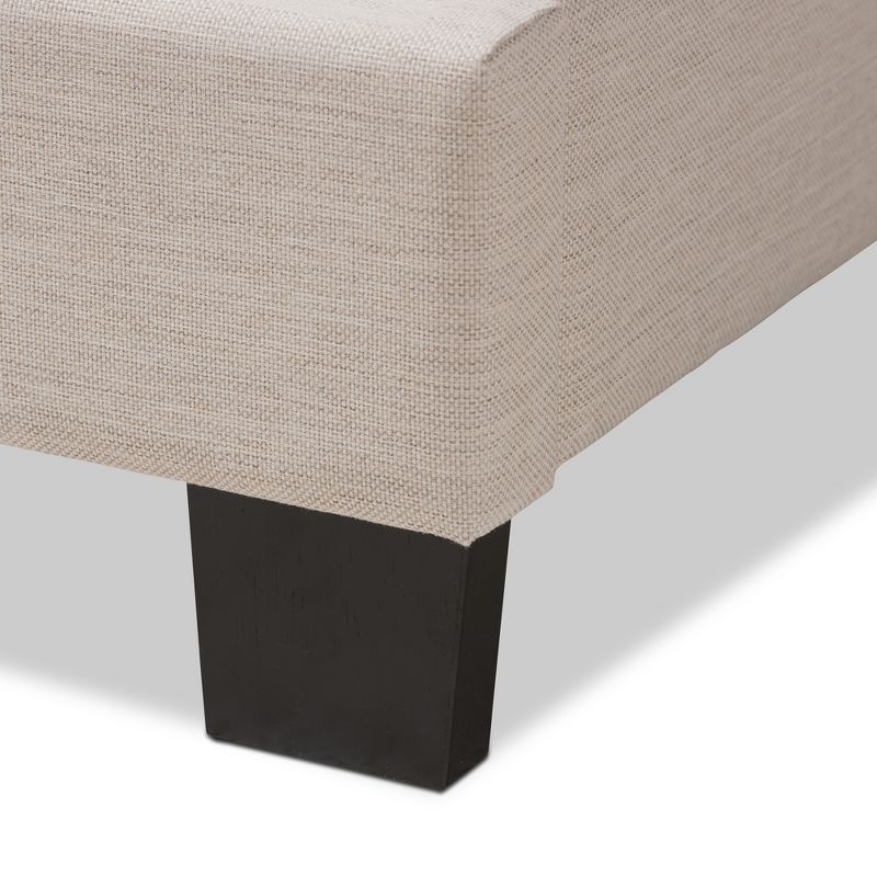 Odette Modern and Contemporary Fabric Upholstered Bed Light Beige - Baxton Studio, 6 of 13