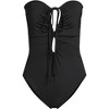 Lands' End Women's Ruched Multi-Way V-Neck Halter High Leg One Piece Swimsuit - 4 of 4