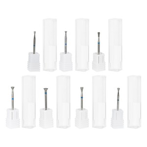 Unique Bargains Nail Drill Bits Resistant Tungsten Steel Silver Tone Blue M Medium Teeth 1 Set - 1 of 4