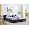 Queen Size Upholstered Platform Bed, Chenille Fabric Bed with Headboard, Low Profile Design Bed with Foam Padding Surrounding-Baofuwish - 3 of 4
