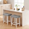 Bar Stools Set of 2, 24" Counter Height Upholstered Padded Barstools with Curved Surface, Ergonomic Saddle Seat, for Kitchen Island, Home Bar - 3 of 4