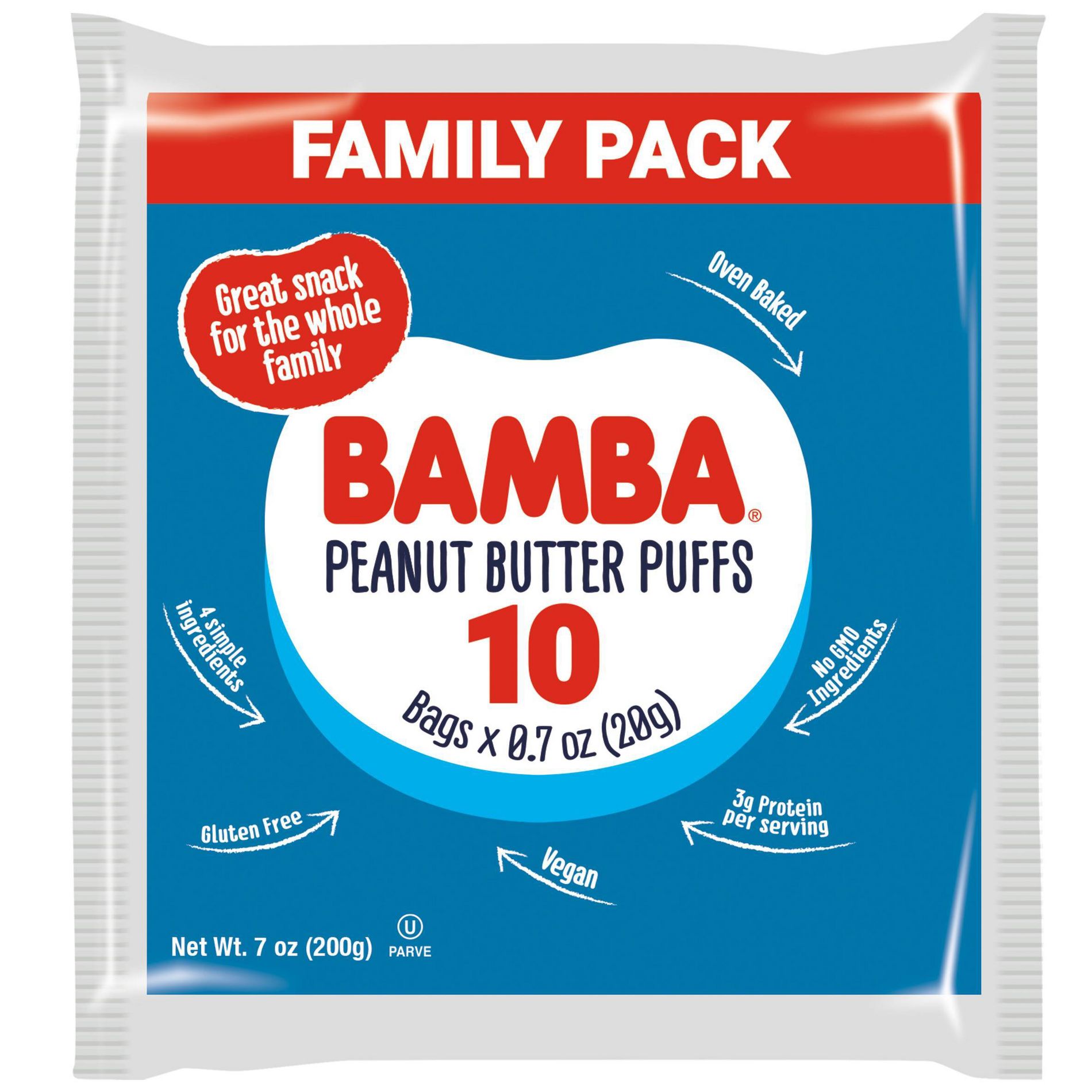 Osem Bamba Peanut Butter Baby Puffs Family Pack - 7oz/10ct