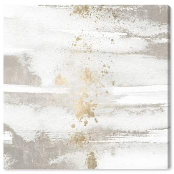12" x 12" Sun and Rain Abstract Unframed Canvas Wall Art in White - Oliver Gal