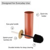 Evideco French Home Goods Metal Toilet Brush and Holder Set With Bamboo Lid - 4 of 4