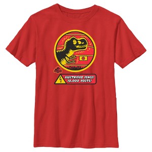 Boy's Jurassic World Electrified Fence Sign T-Shirt - 1 of 4