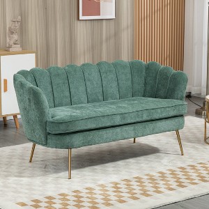 Hrinhom 59"W Upholstered Tufted Loveseat,Modern 2-Seater Sofa With Metal Legs - 1 of 4