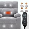 Beige Chenille Heat Massage Dual Motor Infinite Position Up to 350 LBS Large Electric Power Lift Recliners with Hidden Cup Holders - 4 of 4