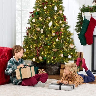 6ft Pre-Lit Scotch Pine Christmas Tree with Multicolor LED Lights