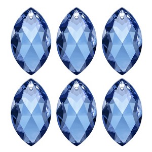 Unique Bargains K9 Crystal DIY Grid Chandelier Oval Pendant beads 1.5" 6 Pcs - 1 of 4