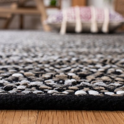 Handmade Light Grey and Grey Cowhide Flat Woven 8' x 10' Area Rug