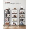 5-Tier Slim Bookshelf with Tempered Glass Shelves, Gold Steel Frame Narrow Shelving Unit, for Office Bathroom Bedroom - 4 of 4