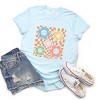 Simply Sage Market S.W.Smiley Checkered Flowers And Smiley Short Sleeve Tee - XL - Ice Blue - 3 of 4