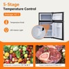 Coucheta 3.2 Cu.Ft 2-Door Mini Fridge with Freezer, Energy-Efficient, Low Noise, 7-Temp Control, Adjustable Shelves for Home, Office, RV - Black - 4 of 4