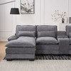 123'' Chenille U-Shaped Sectional Sofas Modern Double Chaise Symmetrical 6-Seater Sofa with Console, Cupholders and USB Ports - 3 of 4