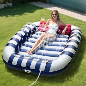 iPlay, iLearn Pool Wave Inflatable Pool Lounger Floats W/Water Sprinkle - 1 of 3