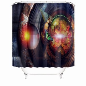 Butterfly And Machine Shower Curtains for Bathroom Waterproof Fabric Bath Curtain Durable Soft Stylish Bathroom Decor 72x72 Inch - 1 of 1