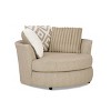 HOMES: Inside + Out Telven Accent Swivel Chair Chenille Channel Tufted with Pillow - 2 of 3