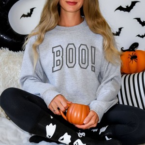 Simply Sage Market Embroidered Boo Arched Sweatshirt - 1 of 4