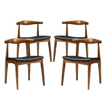 Set of 4 Tracy Dining Chairs Black - Modway