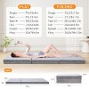 MUUEGM 4” Tri-Fold Memory Foam Mattress| Portable Mattress with Washable Cover, Storage Bag and Non-Slip Bottom, Gray - 2 of 4