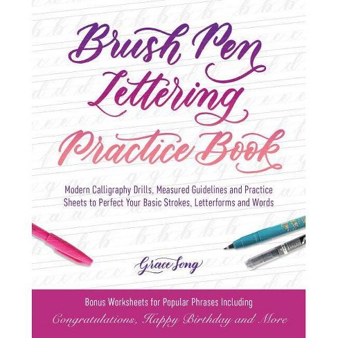 Brush Pen Lettering Practice Book - (hand-lettering & Calligraphy