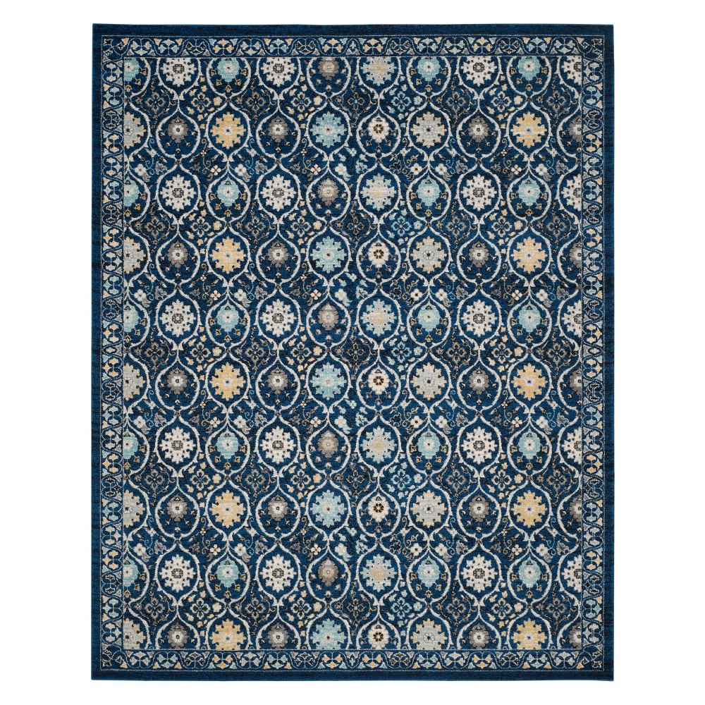 10'x14' Floral Loomed Area Rug Dark Blue/Ivory - Safavieh
